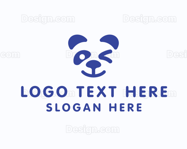 Cute Panda Wink Logo