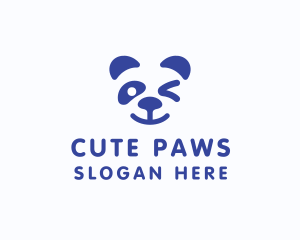 Cute Panda Wink logo design