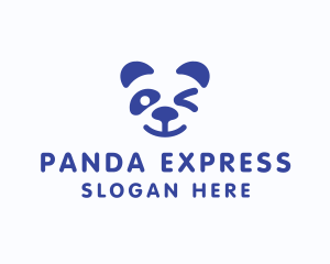 Cute Panda Wink logo design