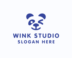 Cute Panda Wink logo design