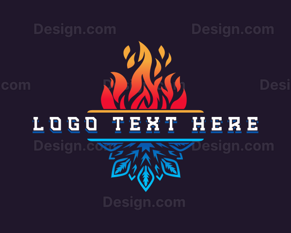 Snowflake Fire Burning Logo