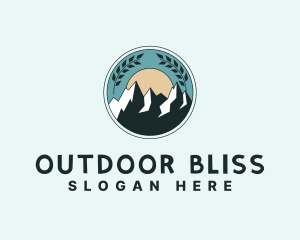 Mountain Landmark Leaf logo design