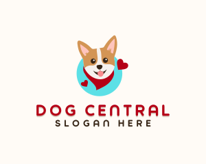 Corgi Dog Scarf logo design