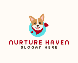 Corgi Dog Scarf logo design