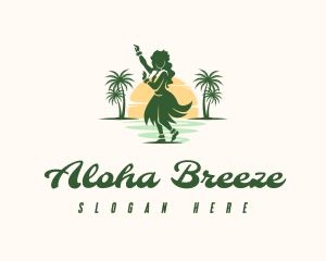 Hawaiian Hula Dancer logo design