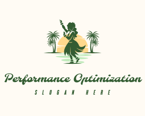 Hawaiian Hula Dancer logo design