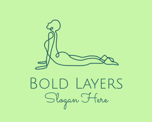 Yoga Stretch Pose logo design