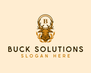 Elegant Buck Deer Ornament logo design