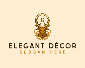 Elegant Buck Deer Ornament logo design