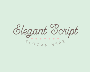 Girly Script Heart Business logo design