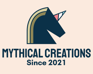 Mythical Unicorn Horse logo design