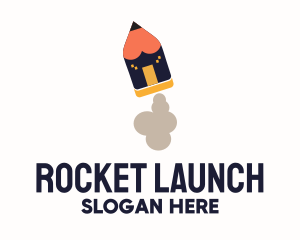 Kindergarten Rocket Pencil logo design