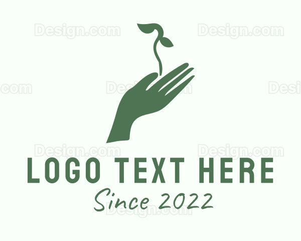 Hand Plant Gardening Sprout Logo