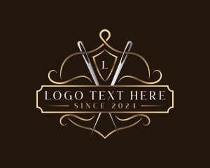 Elegant Sewing Needle Logo