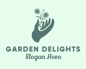 Spring Flower Hand logo design