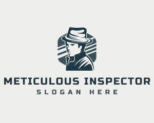 Man Detective Hat logo design