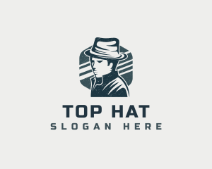 Man Detective Hat logo design