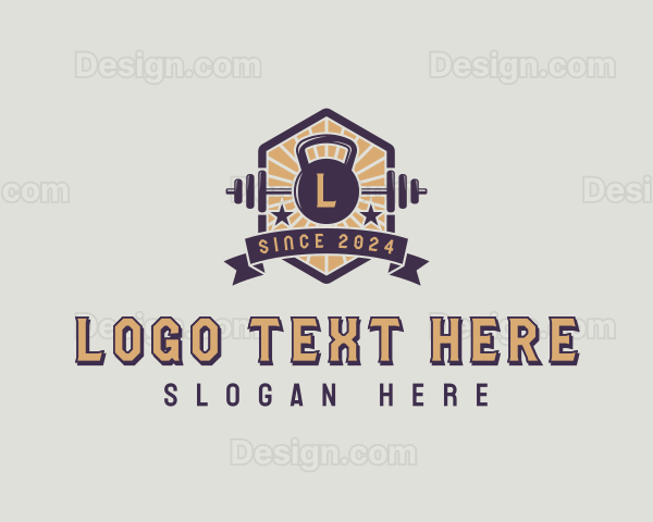 Gym Kettlebell Weightlifting Logo