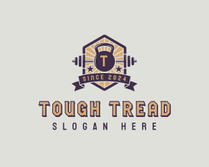 Gym Kettlebell Weightlifting logo design