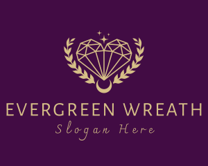 Heart Crystal Wreath logo design