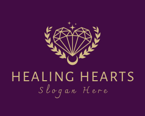 Heart Crystal Wreath logo design