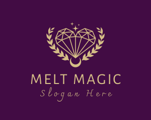 Heart Crystal Wreath logo design