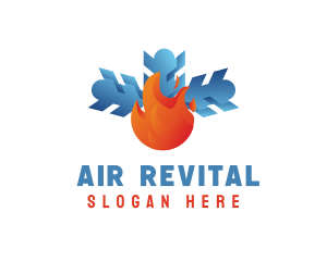 Flame Snow Air Conditioning logo design