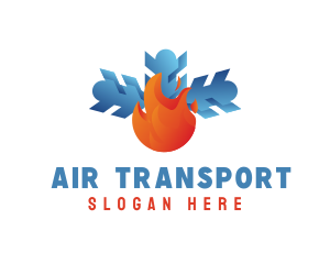 Flame Snow Air Conditioning logo design