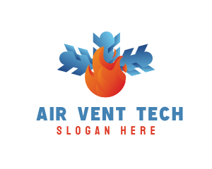 Flame Snow Air Conditioning logo design