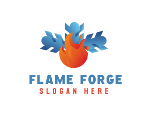 Flame Snow Air Conditioning logo design