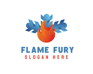 Flame Snow Air Conditioning logo design