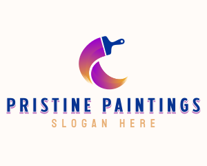 Paint Brush Painting logo design