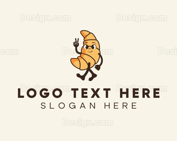 Retro Croissant Bread Logo