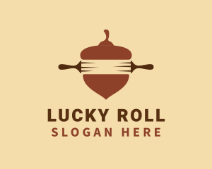 Brown Acorn Rolling Pin logo design