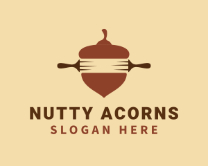 Brown Acorn Rolling Pin logo design