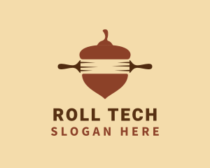 Brown Acorn Rolling Pin logo design