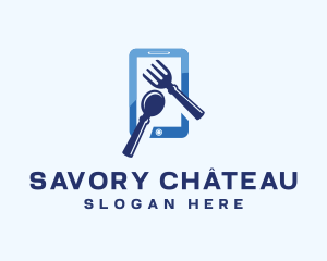 Spoon Fork Cutlery App logo design