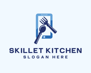 Spoon Fork Cutlery App logo design