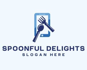 Spoon Fork Cutlery App logo design