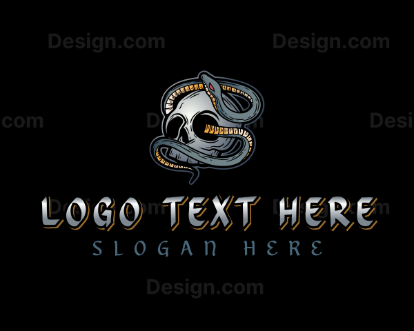 Skull Death Snake Logo