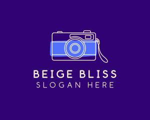 Beige Camera Line Art logo design