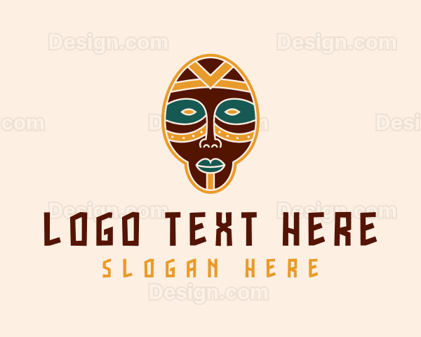 African Tribal Mask Logo