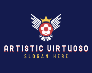 Soccer Wings Crown logo design