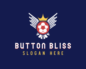 Soccer Wings Crown logo design