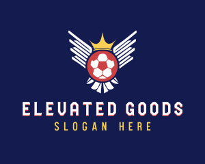 Soccer Wings Crown logo design