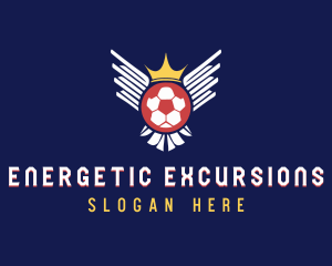 Soccer Wings Crown logo design