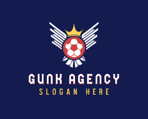 Soccer Wings Crown logo design