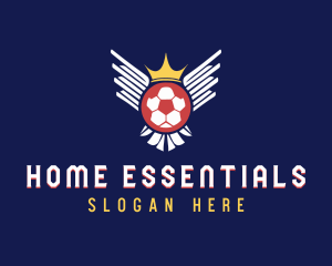 Soccer Wings Crown logo design