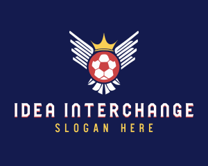 Soccer Wings Crown logo design