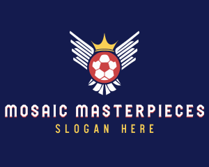 Soccer Wings Crown logo design